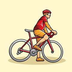Naklejka premium Cyclist Bicycle Rider Vibrant Colorful Vector