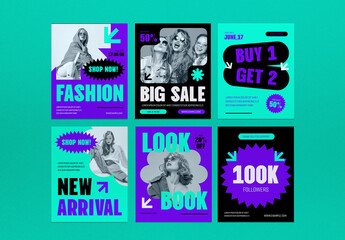 Purple Utilitarian Fashion Instagram Set