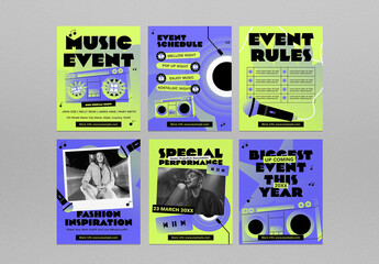 Green Bold And Bright Music Instagram Set
