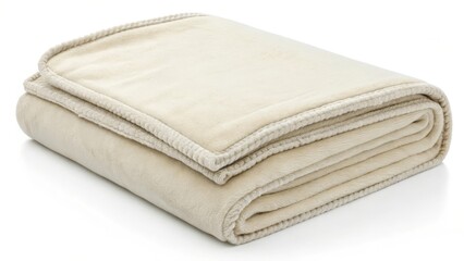 Soft, folded blanket in neutral tones for cozy comfort and home decor.