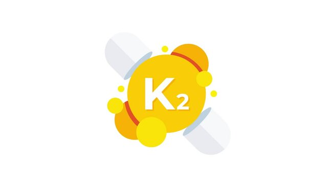 Vitamin K2 supplement logo animation on white and green screen