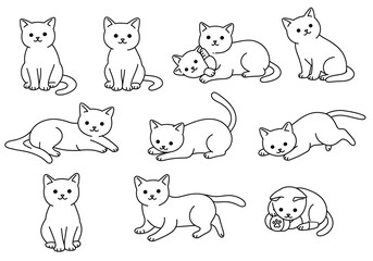 Purrfectly Line-Drawn Kittens AI Generated