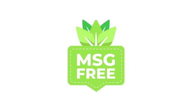 Animated MSG Free Label on White and Blue Background