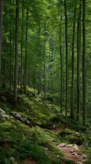 Fototapeta premium Serene Forest Natural Beauty and Tranquil Peace