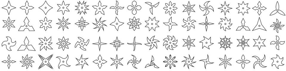 Shuriken icon vector set. Ninja illustration sign collection. Throwing stars symbol or logo. © Denys