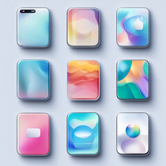 Modern Glassmorphism Phone Icon Collection