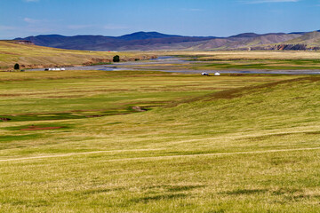 Obraz premium The endless landscape of Mongolia 
