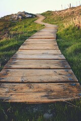 Fototapeta premium A boardwalk can be found at the nature reserve of Loch of Harray in Scotland's Orkney
