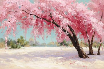 Delicate Cherry Blossoms Displaying a Peaceful Serenity
