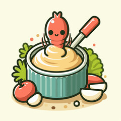 illustration of food variants and shrimp paste