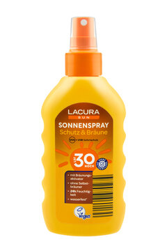 Sonnenschutz Lacura Sun Sonnenspray LSF 30  Hintergrund transparent PNG cut out
