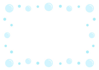 泡のフレーム　背景　水色