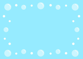泡のフレーム　背景　水色