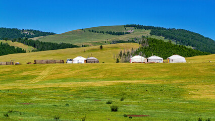 Mongolian Yurt and Camp of nomadic people