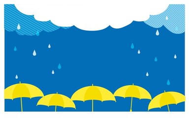 Fototapeta na wymiar 雨の日のかわいい背景イラスト素材