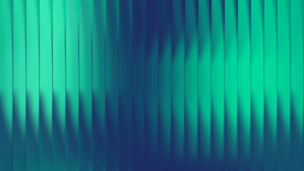 Glass green ribbed texture background with vertical fluted gradient pattern and abstract 3D lines in blue light design © RDVector