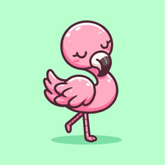 Flamingo vector, seamless tropical animal texture, cute pink bird illustration for nursery background, kids cartoon decor design, wildlife summer flat drawing for beach art print and fabric pattern