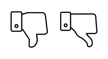 Dislike icon vector. dislike sign and symbol. Hand with thumb down