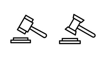 Gavel icon vector. judge gavel sign and symbol. law icon. auction hammer