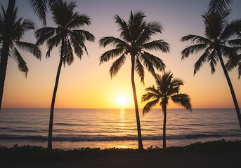 Obraz premium Sunset Serenade AI Generated