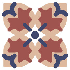 Decorative Red and Blue Tile Pattern for Vintage and Traditional Home Designs