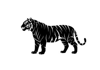 Fototapeta premium Majestic Bengal Tiger powerful presence wild feline elegance in black and white design