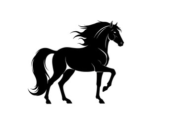 Obraz premium Majestic black stallion powerful pose elegance in motion equine beauty freedom