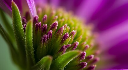 Macro Photography of Purple Flower Center Vivid Details and Textures of a Blooming Blossom