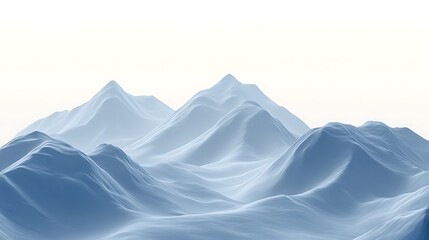 Fototapeta premium Light blue mountains digital illustration