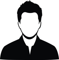 Silhouette of a man in black with a white face on white