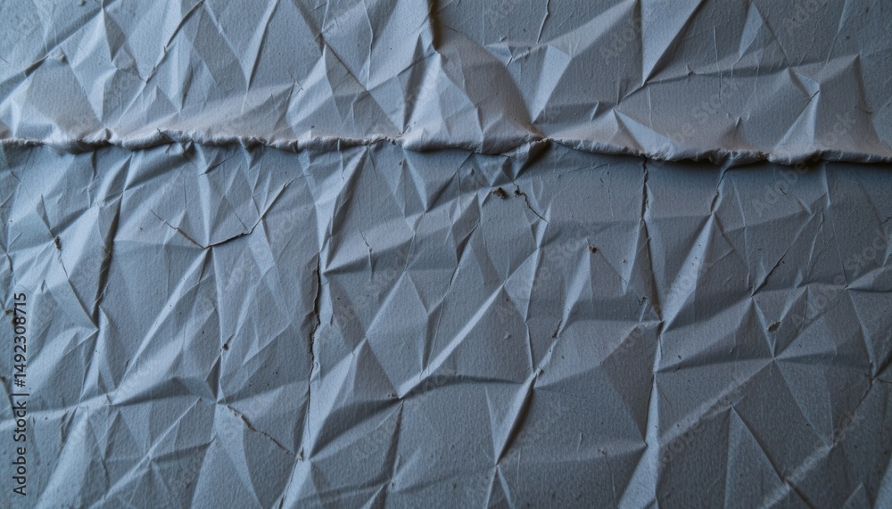 Wall mural abstract crumpled gray paper texture with geometric folds and dynamic surfaces