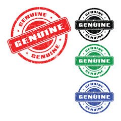 Genuine Grunge Rubber Stamp Set in Red, Black, Green, and Blue