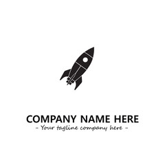 Rocket silhouette logo company design vector illustration