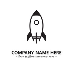 Rocket silhouette logo company design vector illustration
