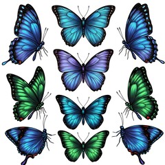 Jewel-Toned Flutter: A Butterfly Ballet AI Generated