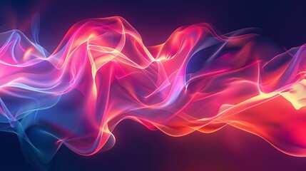 Fototapeta premium Futuristic tech background featuring glowing geometric shapes with soft gradients and vibrant neon colors on a dark backdrop. Minimalist and modern design ideal for digital projects.