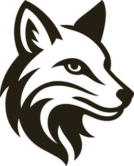 Wolf head tattoo design featuring a wild animal mascot in a tribal vector style