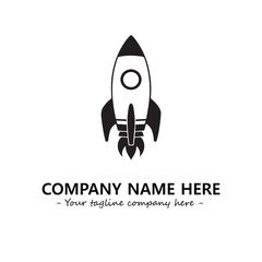 Rocket silhouette logo company design vector illustration