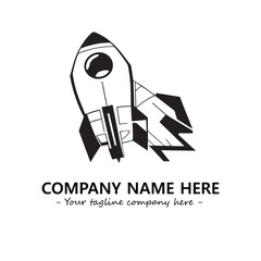 Rocket silhouette logo company design vector illustration