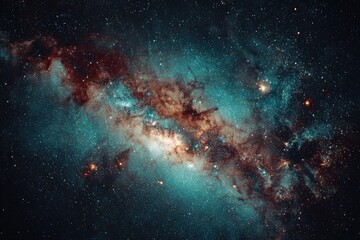 Obraz premium Cosmic expanse, vibrant nebulae