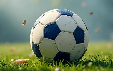 Fototapeta premium soccer ball on grass