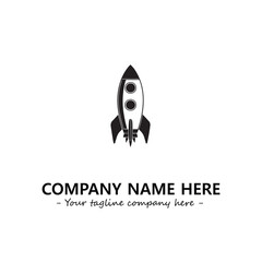 Rocket silhouette logo company design vector illustration