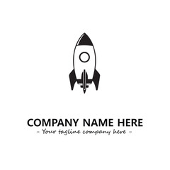Rocket silhouette logo company design vector illustration