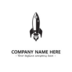 Rocket silhouette logo company design vector illustration