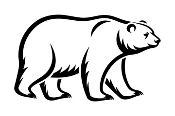 Stylized black and white bear illustration