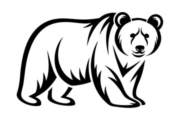 Stylized black and white bear illustration