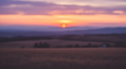 Fototapeta premium Stunning Sunrise Landscape Photography Golden Hour Over Rolling Hills and Fields
