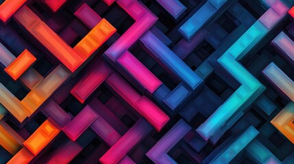 Abstract Geometric Pattern in Vivid Hues.