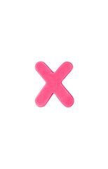 Obraz premium Colored clay shaped like the English letter X. Pink color