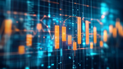 A sophisticated, high-tech image of a diminutive city skyline enveloped by soaring financial indicators and currency notations, embodying commercial growth and perceptive investment banking knowledge